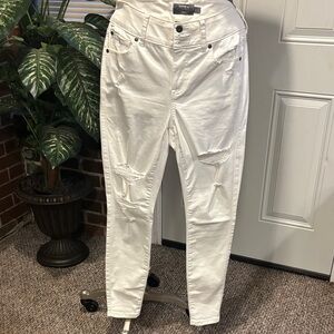 torrid White Distressed High-Rise Jeggings